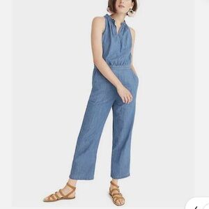 J. Crew Blue Sleeveless Jumpsuit